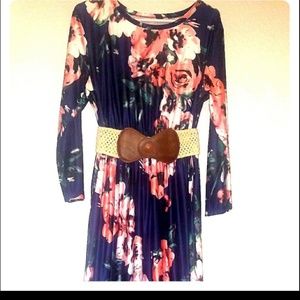 Stretchy floral maxi dark blue